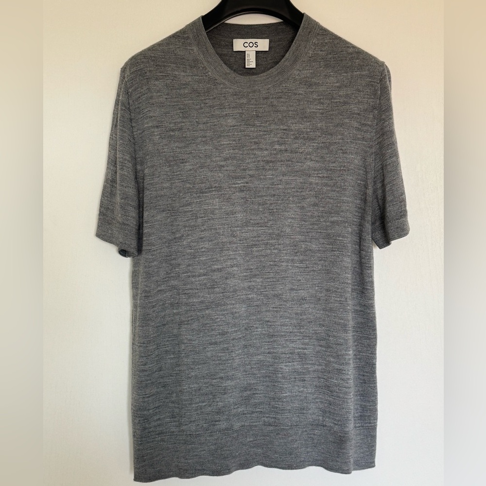 COS Heather Gray Knit Top Medium